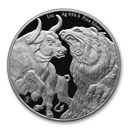 2022 1 oz $5 NZD Tokelau Silver Bull & Bear Coin BU
