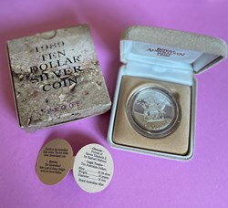 1989 - $10 STATE SERIES - QUEENSLAND PROOF SILVER COIN. ROYAL AUSTRALIAN MINT