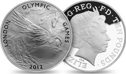 2012 Official London UK Pegasus 5oz Silver