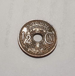 1938 - French Indochina Coin Half CENT Copper INDOCHINE FRANCAISE