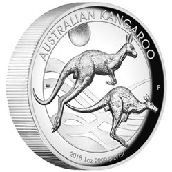 2018 1oz Kangaroo Silver High-Relief Proof Coin