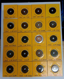 Copper coin 1 Satang, Complete set 20 coins