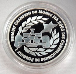 2006 France Large Silver 1.5 Euro Car Racing Renault Team F1 Box