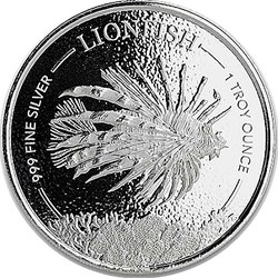 2019 - Barbados 1 oz Silver 999 Lionfish Firefish 1 oz 999 Silver Coins