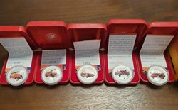 2006 Fire Engines of the World $1 Fine Silver 1 oz Coin x 5 coin sets