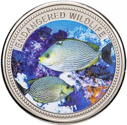 2011 - Palau Endangered Wildlife Streaked Spinefoot Fish $1 BU Color
