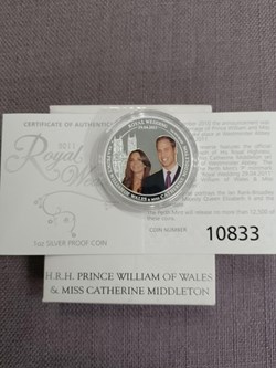 2011 Royal Wedding 1oz silver proof coin