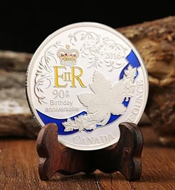 2016 Canada One Ounce Silver Plated Queen Elizabeth 90th Birthday Anniversary