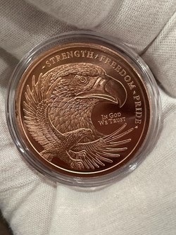 1 OZ DOUBLE EAGLE IN GOD WE TRUST ROUND 1 Oz .999 Pure Fine Copper BU