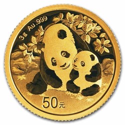 2024 - China 50 Yuan Panda 3 Grams 999 Gold in Original Packaging Film Welded
