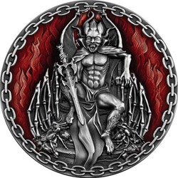 2022 - Mephistopheles Devils and Demons 2 oz Antique finish Silver Coin Cameroon