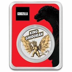2023 - King Ghidorah Godzilla Silver Coin Color 1 Oz 999 Niue $2 ST/BU
