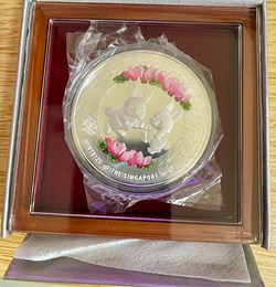 2023 - Lunar Rabbit 5oz 999 Fine Silver Colour Medallion