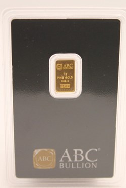 1g 999.9 ABC Bullion Minted Tablet Solid Fine Gold Ingot Certified Investor Bar