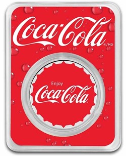 Coca-Cola® 1 oz .999 Silver Colorized Round (Bottle Cap) In TEP