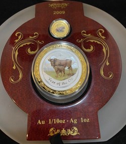 2009 Australia Lunar Year of OX Gold and Silver Coloured Set