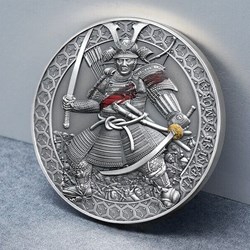 2022 - Japanese Samurai Legendary Warriors 3 oz Silver Coin Cameroon