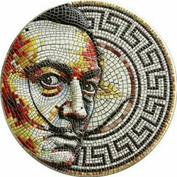 2021 $2 Niue MOSAIC SALVADOR DALI Antique Finish 2 Oz Silver Coin.