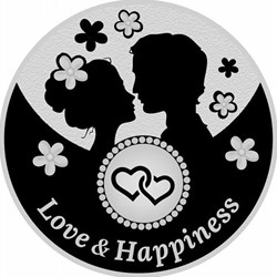 2019 - Love and Happiness Proof Silver Coin 500 Francs CFA Cameroon