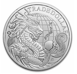 2023 - St. Helena Japanese Trade Dollar 1 oz .999 silver dragon coin