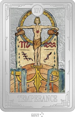 2023 Niue Tarot Cards XIV Temperance 1oz Silver Colorized Proof Coin