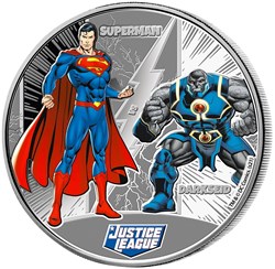 2022 - Samoa Justice League DC comics Superman vs Darkseid 1/2 oz .999 silver