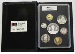 1991 - Silver Proof Coin Set - Rugby World Cup - New Zealand