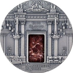 2014 - Blue Drawing Room Masterpieces in Stone 3oz Antique finish Silver Coin Fiji