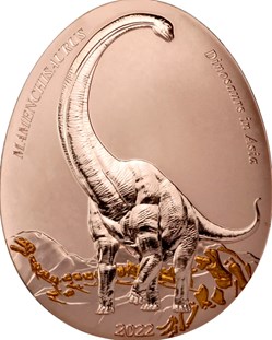 2022 - Samoa 20cents Dinosaurs in Asia Momenchisaurus Curved commemorative coin
