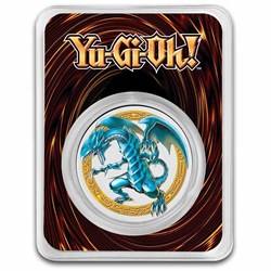 2023 - Yu-Gi-Oh! Blue-Eyes White Dragon 1oz 999 Silver Colored Niue ST/BU in TEP