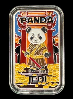 Panda Jedi Colorized 1 oz. Silver w/COA by Fantasy Mind Bullions