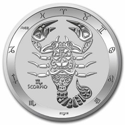 2022 - 1 oz .999 Silver $5 Zodiac Series: Scorpio in Capsule