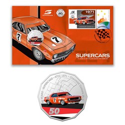 2020 - PNC Supercars Chevrolet Camaro ZL-1 Stamp & 50c Coloured UNC Coin