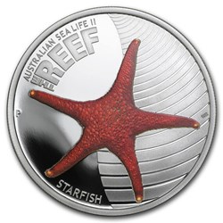 2011 Australia 50 Cents 1/2 oz Silver Starfish Proof (w/Box) THE REEF Series