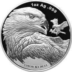 2023 - Golden Eagle 1 oz Silver 999 2 Dollar Samoa PL / Prooflike Silver Coin