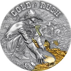 2021 - Gold Rush 50g Antique finish Silver Coin 2000 Francs CFA Cameroon