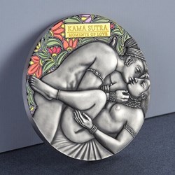 2022 - Kama Sutra IV Moments of Love 3 oz Antique finish Silver Coin CFA Cameroon