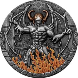 2021 - Beelzebub 2 oz Antique finish Silver Coin 2000 Francs CFA Cameroon