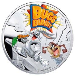2013 - Bugs Bunny Cartoon Characters 1/2 oz Proof Silver Coin 1$ Niue