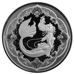 2022 - Samoa 2 Tala 1oz 999 Silver Mermaid Princess of the Seas Proof / Like