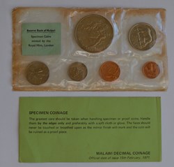 1967 Malawi Uncirculated 6 Coin Set $1 to 1 Cent Red Folder