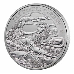 2024 - Saint Helena 1lb Faerie Queene Una and the Lion 1oz 999 Silver