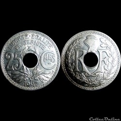 1917 - 25 cts souligné