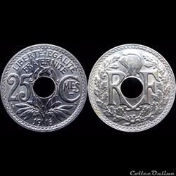 1916 - 25 cts souligné