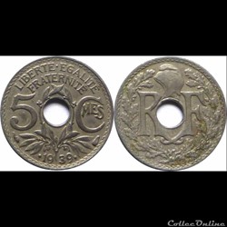 1939 - 05 cts petit module - Paris - •1939•