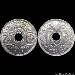 1918 - 25 cts non souligné