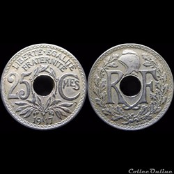 1917 - 25 cts non souligné