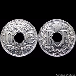 1918 - 10 cts non souligné - Paris