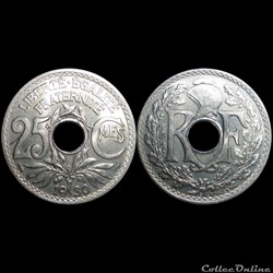 1930 - 25 cts tranche lisse