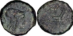 195/3. Junia? - triens (169-158 BC)